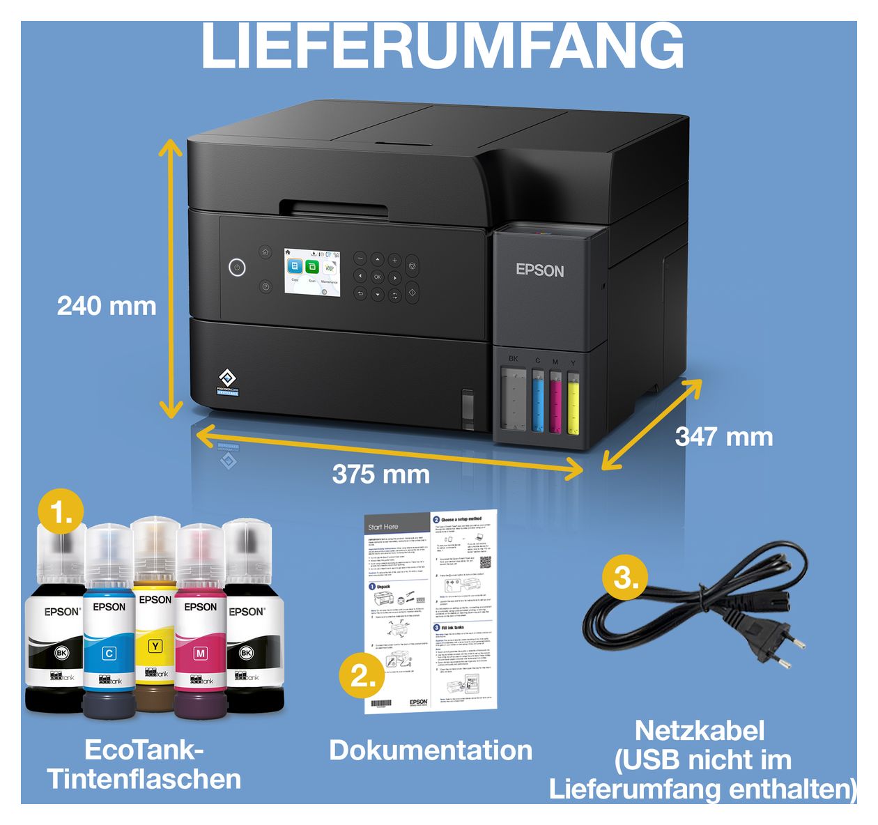EcoTank ET-3950 All in One A4 Tintenstrahl Drucker 4800 x 1200 DPI 