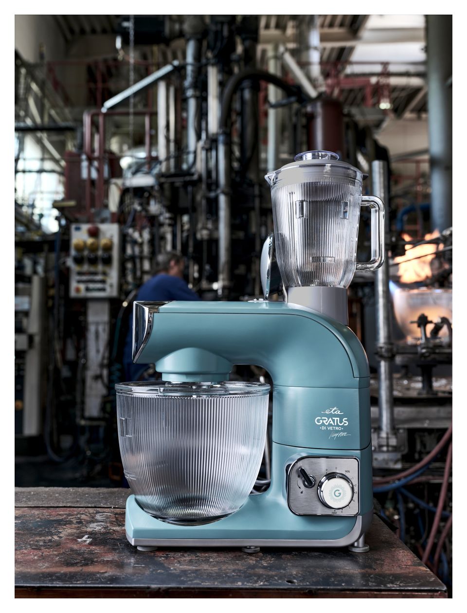 Gratus di Vetro 1200 W Küchenmaschine 5 l  (Grün, Edelstahl) 