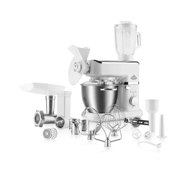 Gratussino Maxo II 1000 W Küchenmaschine 4,5 l  (Edelstahl, Weiß) 