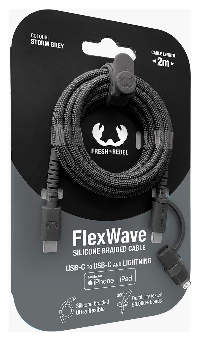 FlexWave Lightning auf USB C Männlich 2 m  (Schwarz) 
