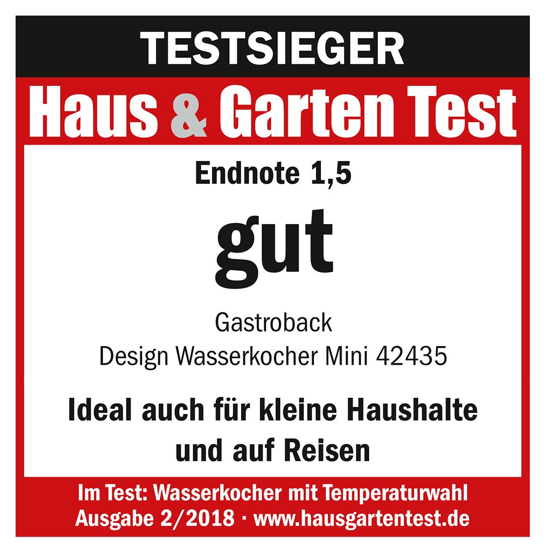 42435 Design 1,0 l Wasserkocher 2200 W  (Schwarz, Edelstahl) 