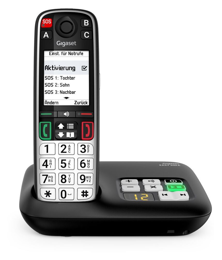Easy 500A Analoges/DECT-Telefon  (Schwarz, Silber) 