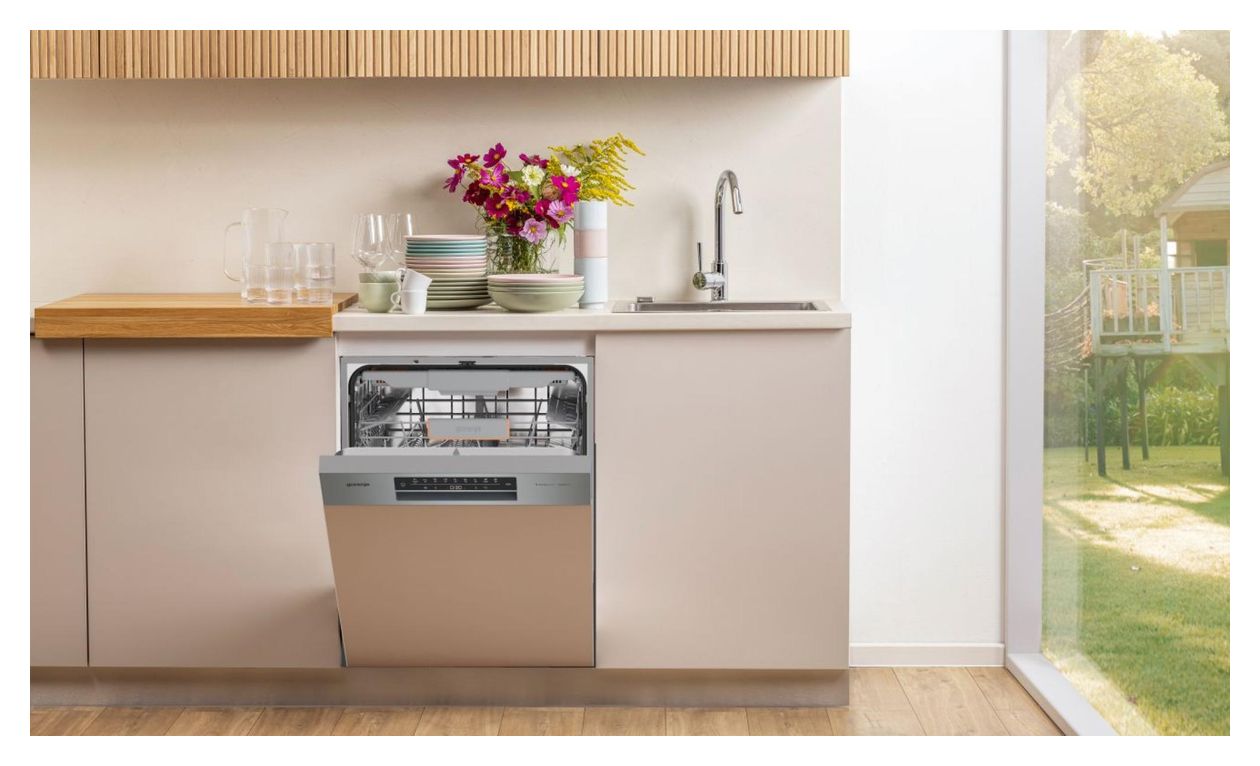 GI663A97X 60 cm Geschirrspüler teilintegriert (ohne Front) Sehr leise 16 Maßgedecke aquaStop Funktion Auto Open 