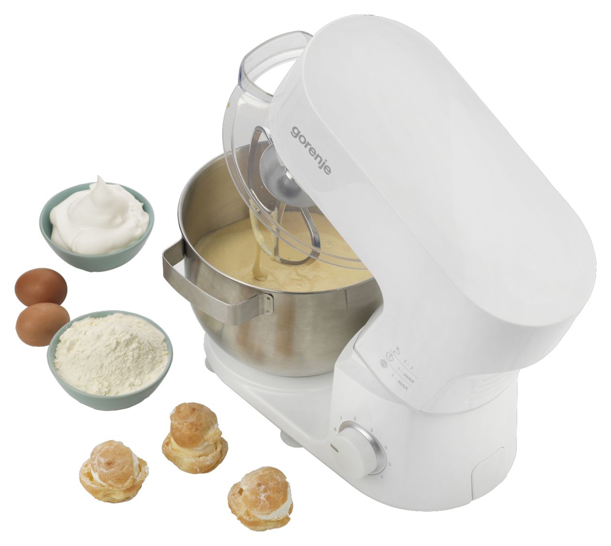 MMC800CW Küchenmaschine 5 l Standmixer 6 Stufen 800 W  (Weiß) 