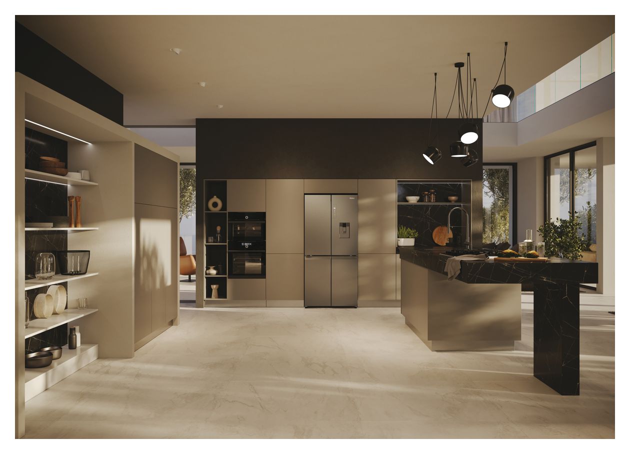 HCW58F18EHMP Side-by-Side Kühl-/ Gefrierkombination 319 l / 185 l 293 kWh NoFrost 1775 mm x 830 mm  (Platin, Edelstahl) 