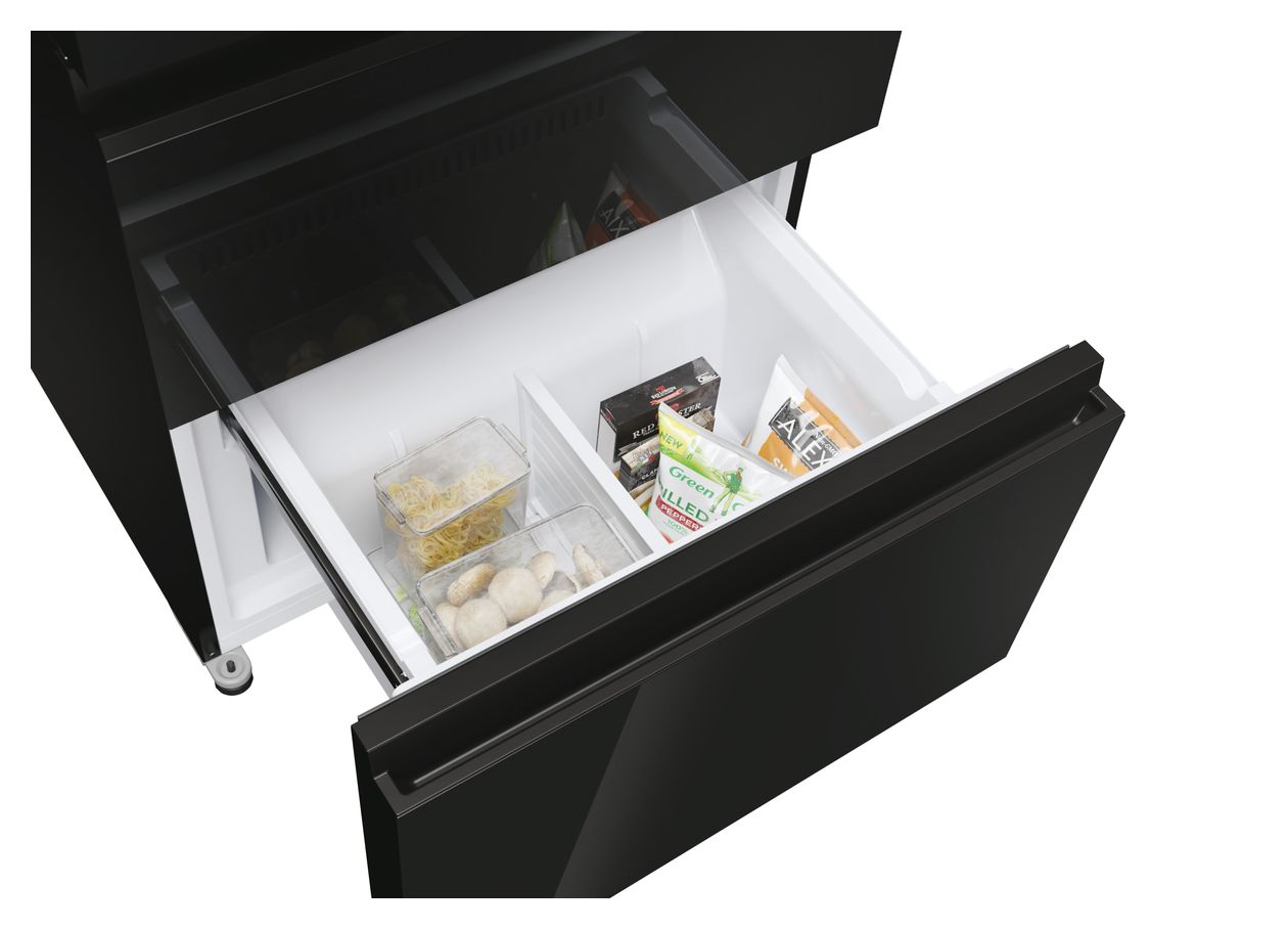 HFR3718ENGB Side-by-Side Kühl-/ Gefrierkombination 262 l / 140 l 287 kWh NoFrost 1775 mm x 700 mm  (Schwarz) 