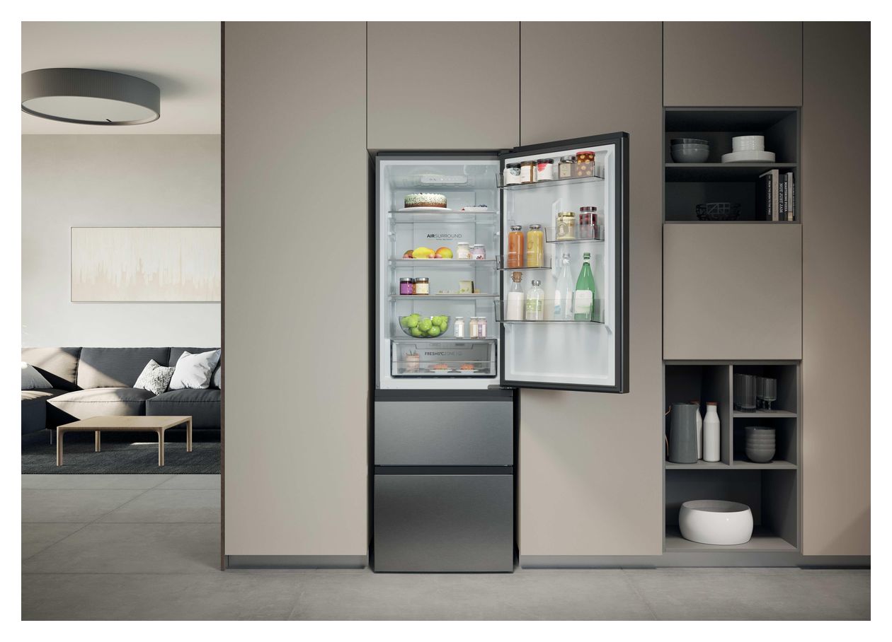 HTR3618CNMG 235 l / 125 l Kühl-Gefrierkombi freistehend NoFrost 173 kWh Jahr  (Silber) 