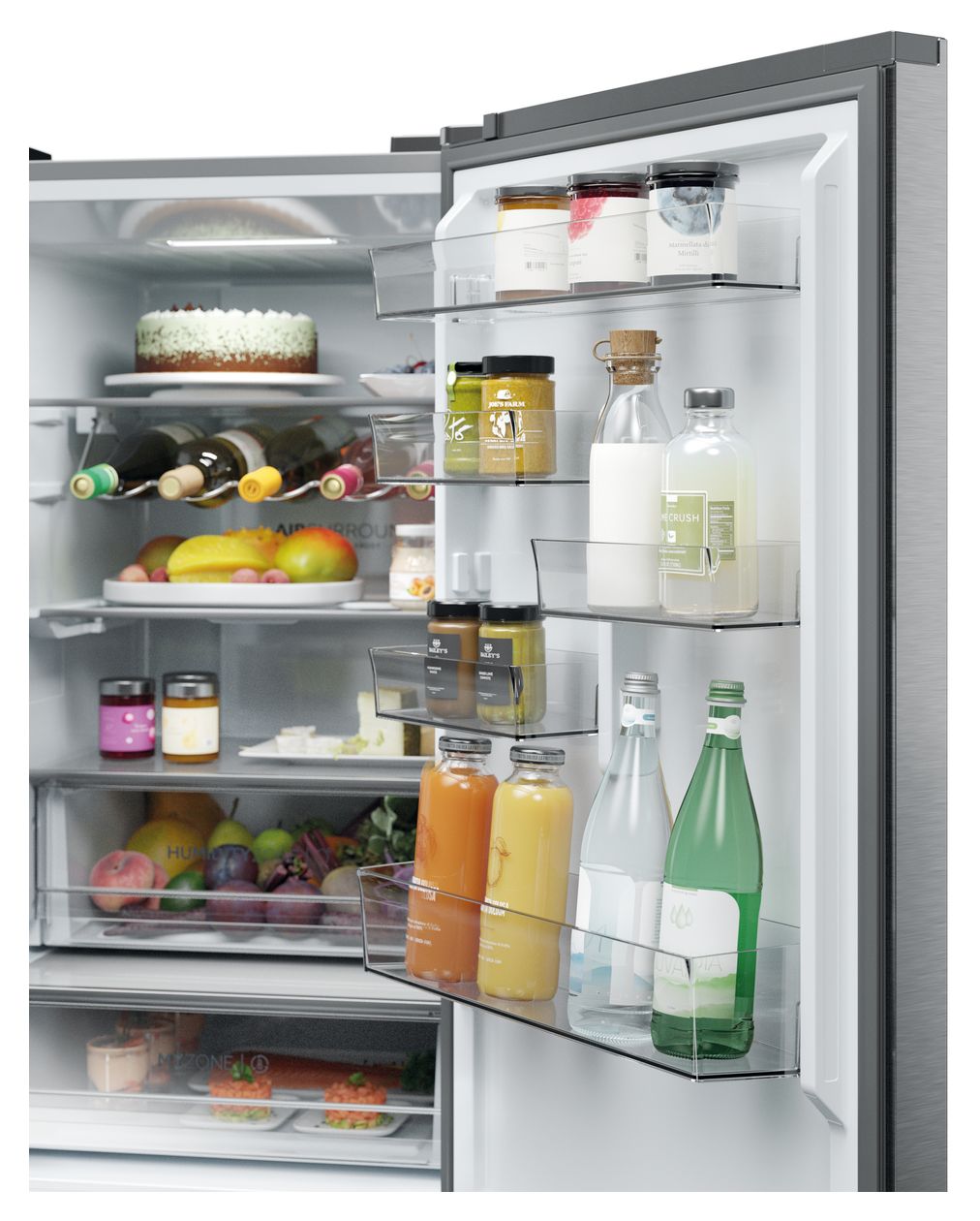 HTW5618DNMG 235 l / 125 l Kühl-Gefrierkombi freistehend NoFrost 217 kWh Jahr  (Silber) 