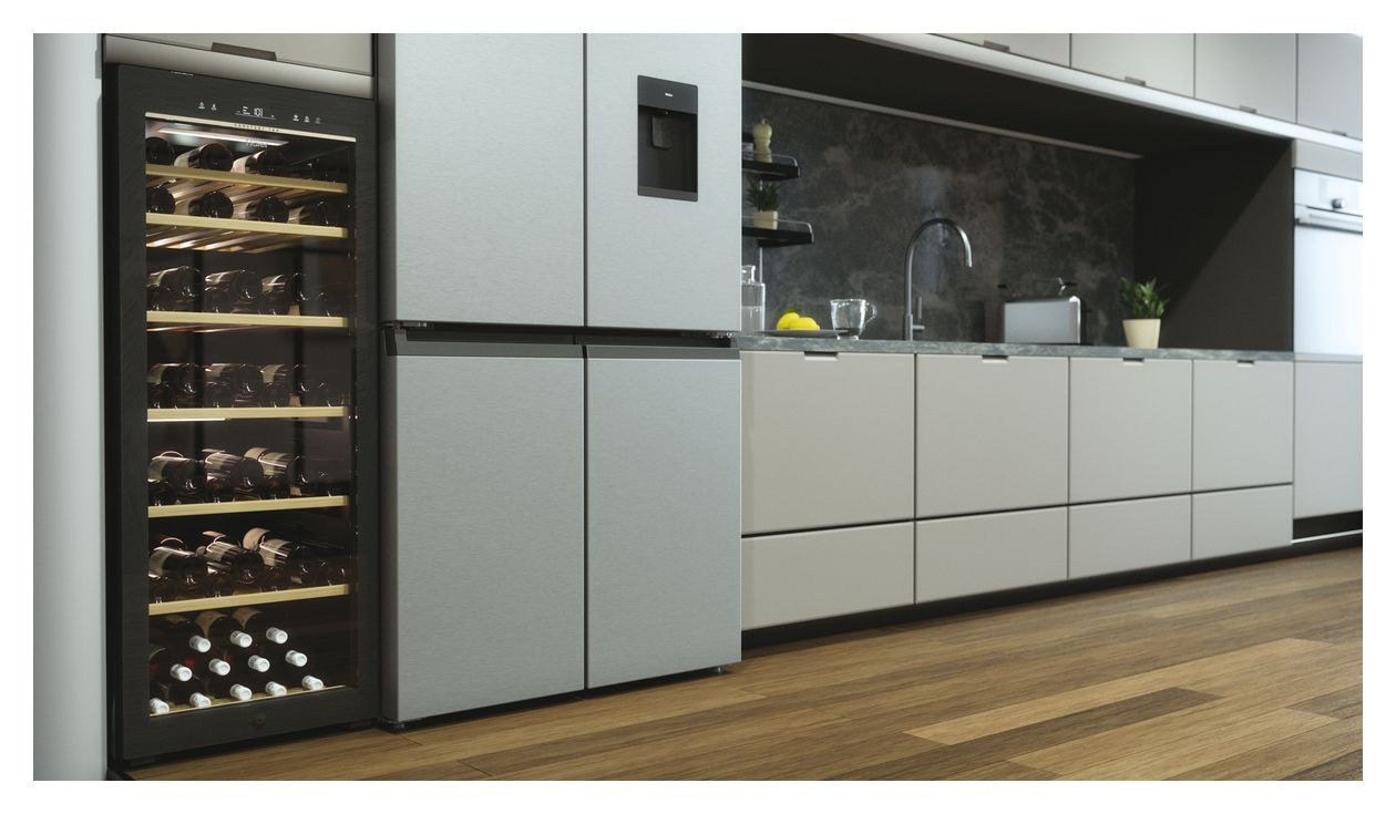 HWS84GNF Weinkühler Freistehend EEK: F 1 Zonen 84 Flasche(n) 