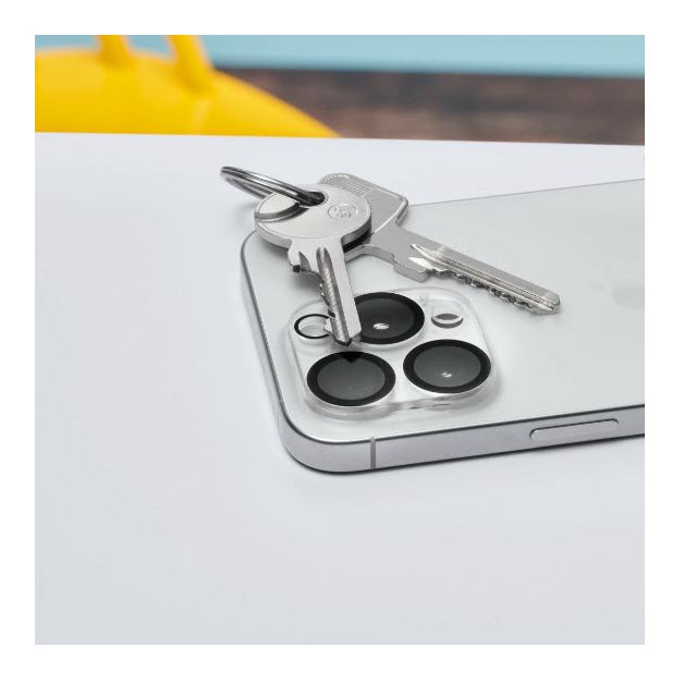 222742 Cam Protect Kameraobjektivschutz gehärtetes Glas 9H für  Apple iPhone 15 / 15 Plus Bruchfest, Schlagfest, Schlagfest, Kratzresistent, Splitterfrei, Schockresistent 