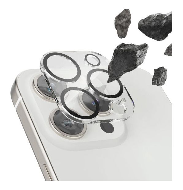 222743 Cam Protect Kameraobjektivschutz gehärtetes Glas 9H für  Apple iPhone 15 Pro / 15 Pro Max Bruchfest, Schlagfest, Schlagfest, Kratzresistent, Splitterfrei, Schockresistent 