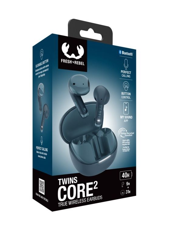 232954 Twins Core 2 In-Ear Bluetooth Kopfhörer Kabellos TWS 9 h Laufzeit IPX4 USB Typ-C  (Blau) 