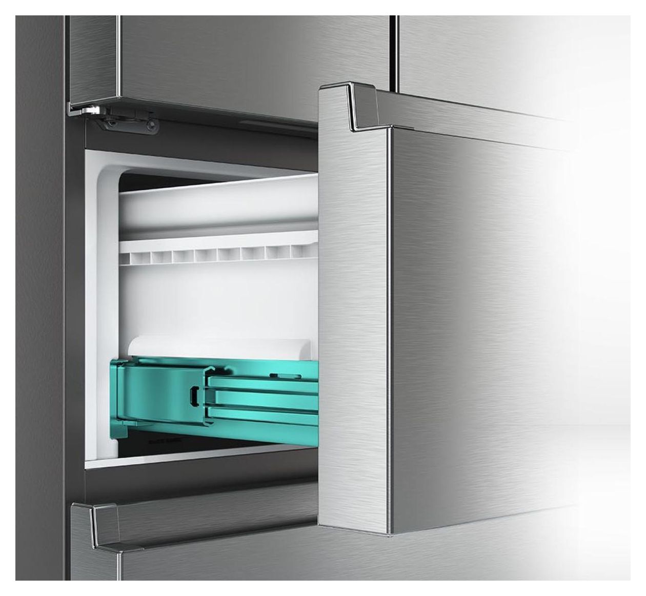 RF632N4WIE Side-by-Side Kühl-/ Gefrierkombination French Door 336 l / 149 l 295 kWh NoFrost 2000 mm x 700 mm  (Grau, Edelstahl) 
