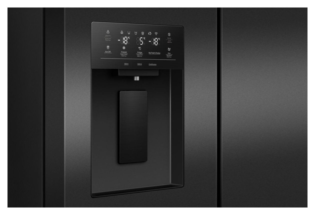 RQ5P470SYFD Side-by-Side Kühl-/ Gefrierkombination 304 l / 87 l 235 kWh NoFrost 1785 mm x 794 mm  (Schwarz) 