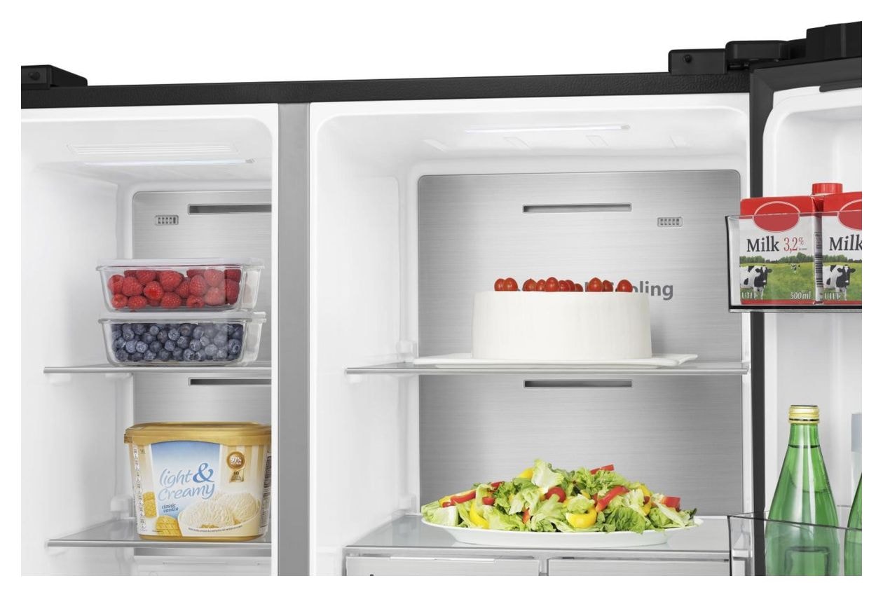 RS818N4TFC Side-by-Side Kühl-/ Gefrierkombination 417 l / 200 l 221 kWh NoFrost 1790 mm x 910 mm  (Schwarz) 