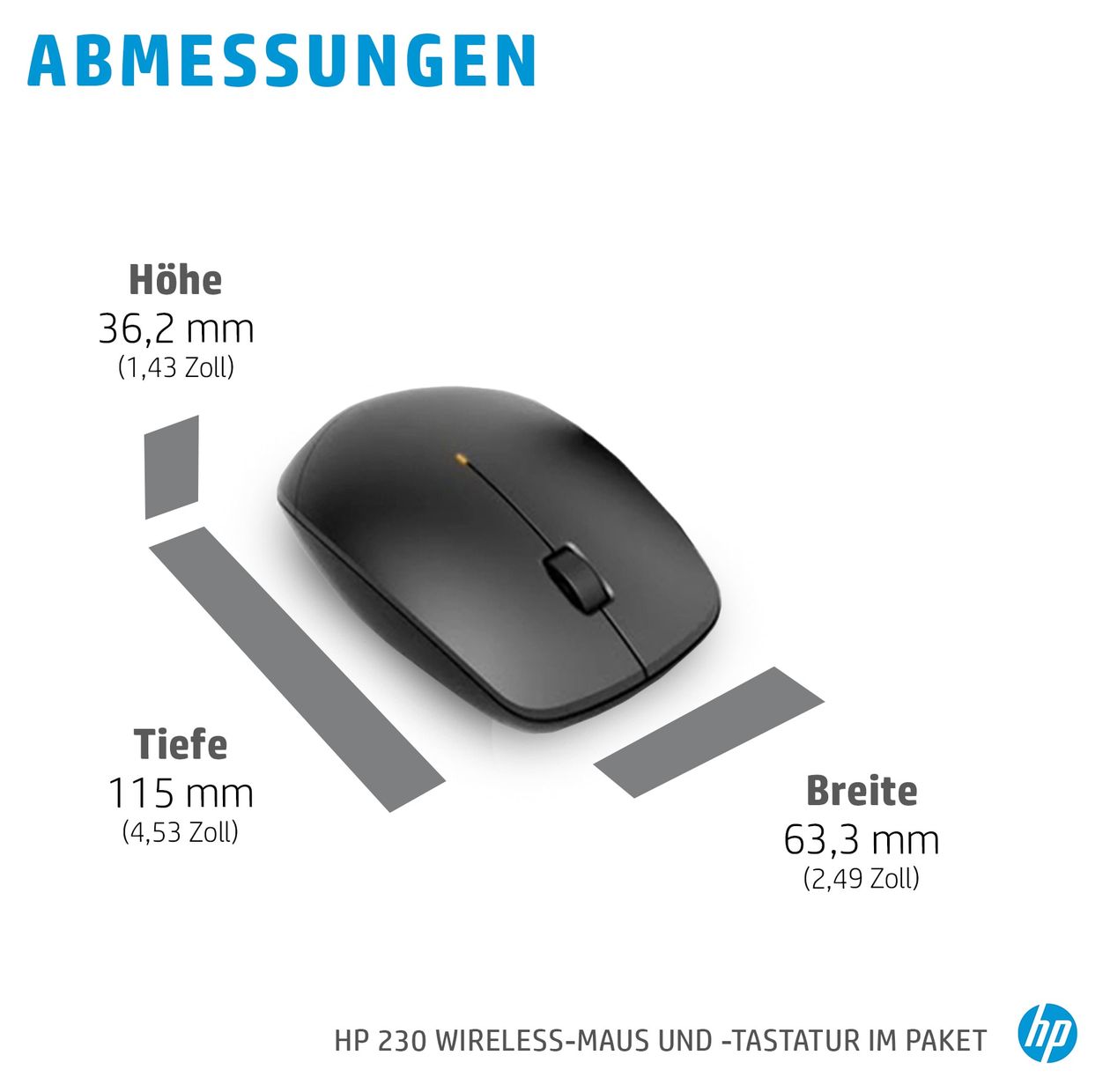 230 Büro Tastatur RF Wireless 2.4 GHz  (Schwarz) 