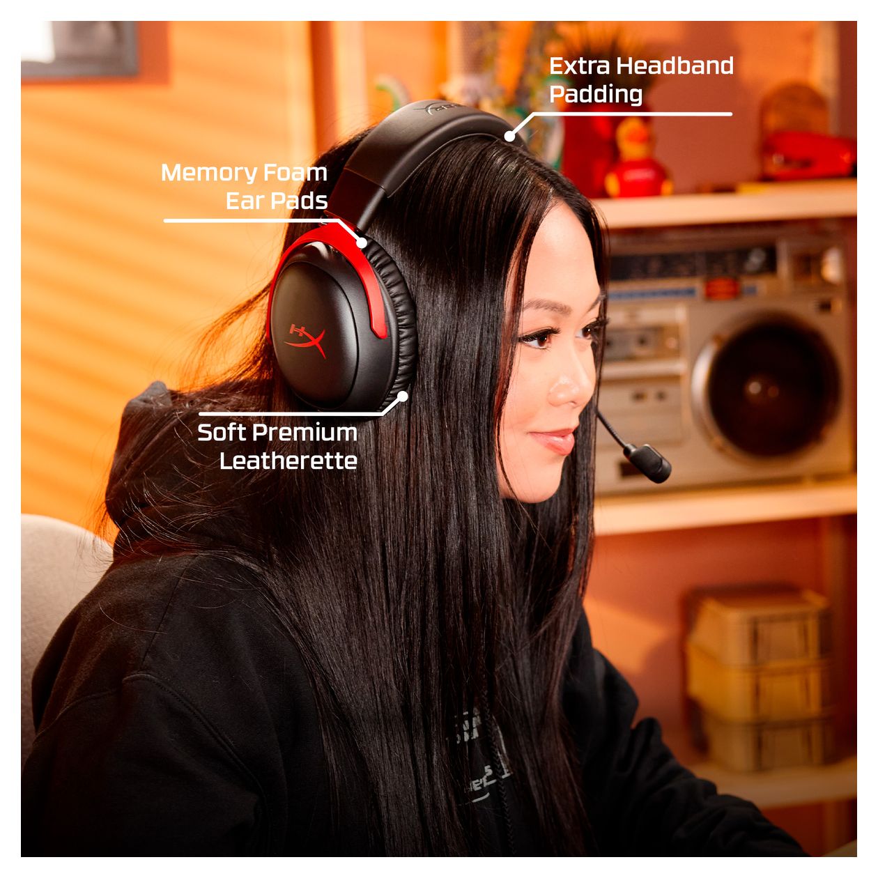 HyperX Cloud III IDS-Basismodell – Gaming-Headset (schwarz) 
