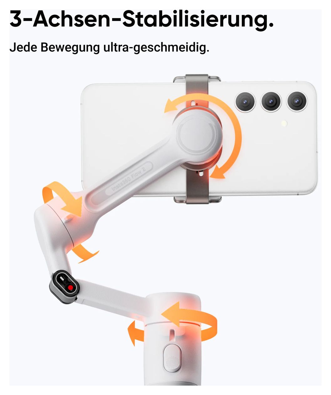 Flow 2 Standard Bundle Stativ Gimbal für Smartphone faltbar Bluetooth  (Weiß) 