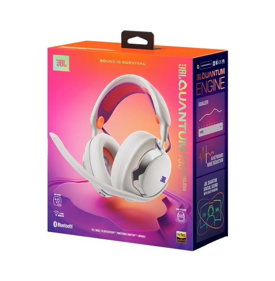 Quantum 950 Over Ear Bluetooth Kopfhörer kabellos 30 h Laufzeit USB Typ-C (Orange, Silber, Weiß) 