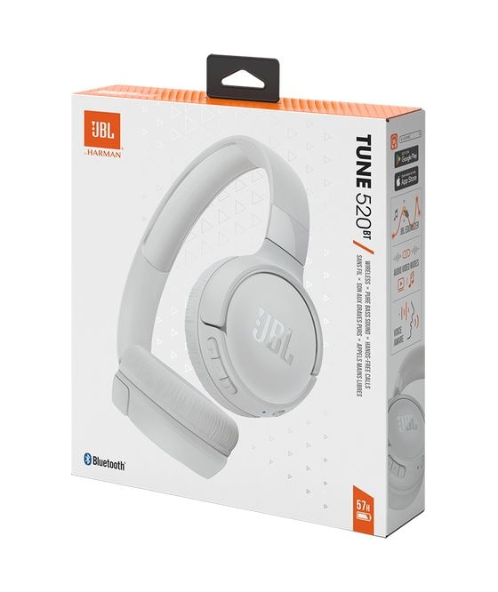 Tune 520BT Over Ear Bluetooth Kopfhörer kabellos 57 h Laufzeit USB Typ-C  (Weiß) 