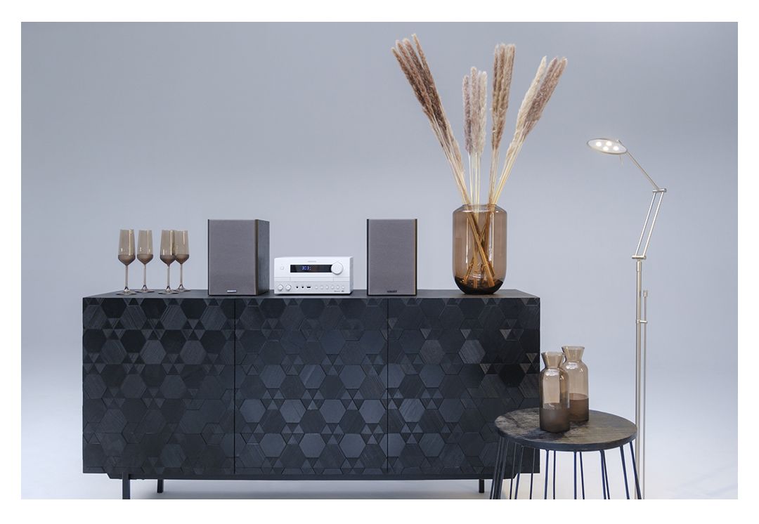 M-822DAB Heim-Audio-Mikrosystem DAB, DAB+, FM 50 W Bluetooth  (Schwarz, Weiß) 