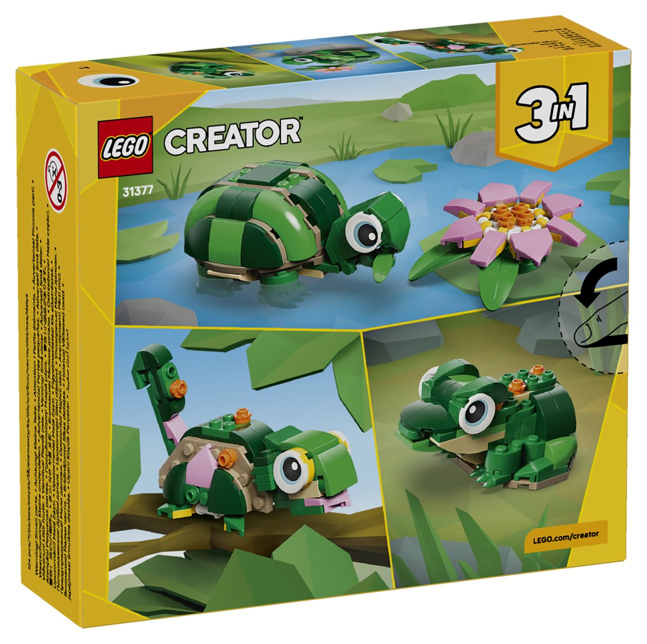 Creator 3-in-1 Schildkröte mit Seerose Bauset 124 Teile  (Mehrfarbig) 