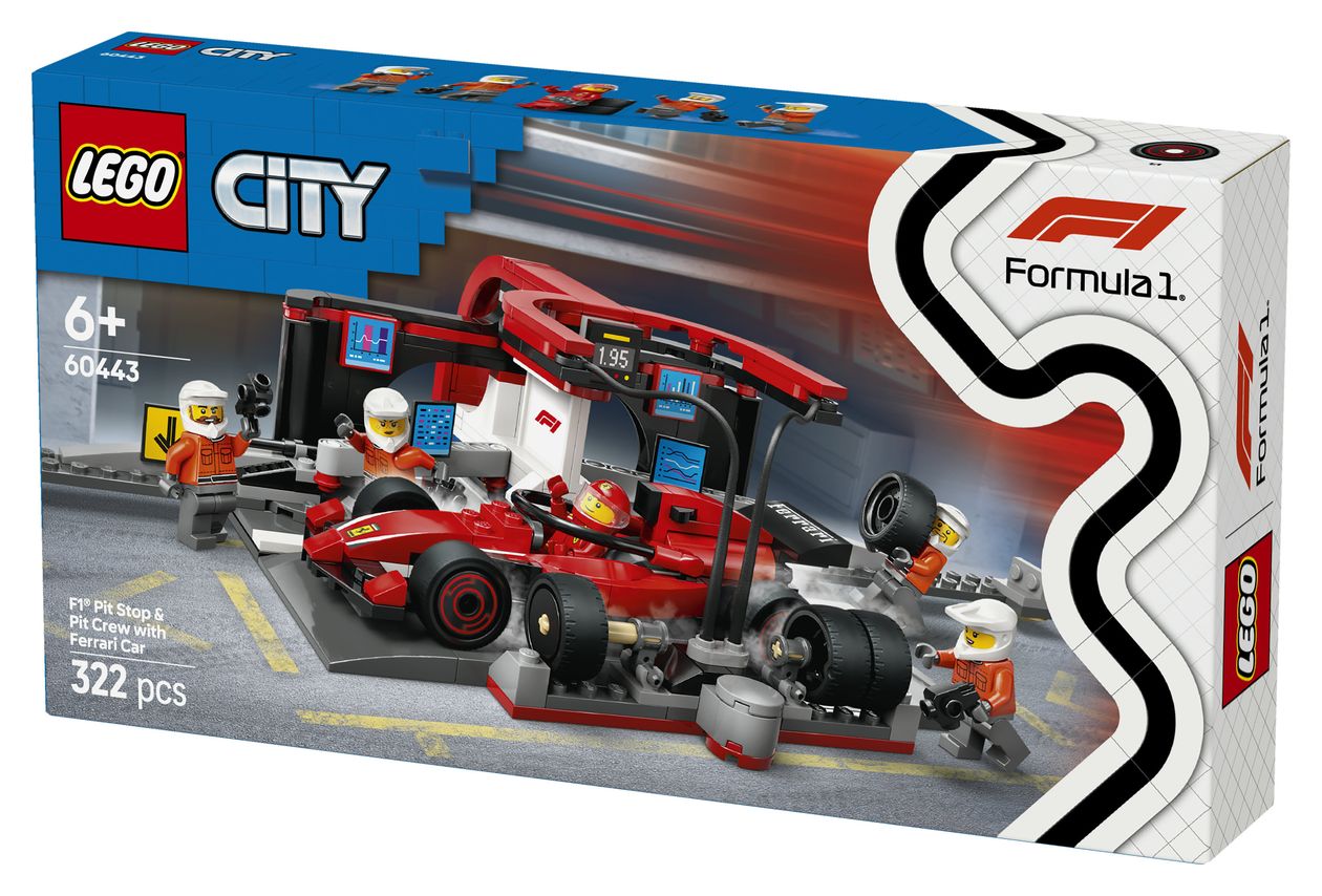 F1® Boxenstopp mit Boxencrew und Ferrari Flitzer 