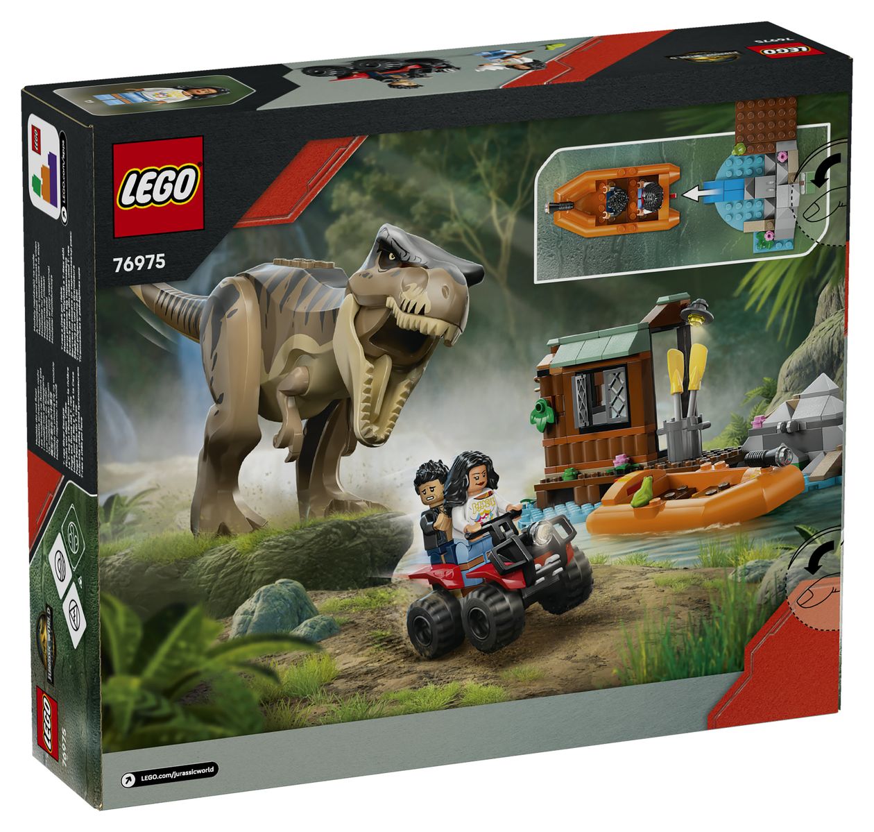 Jurassic World Flucht vor dem T.Rex Bauset 199 Teile  (Mehrfarbig) 