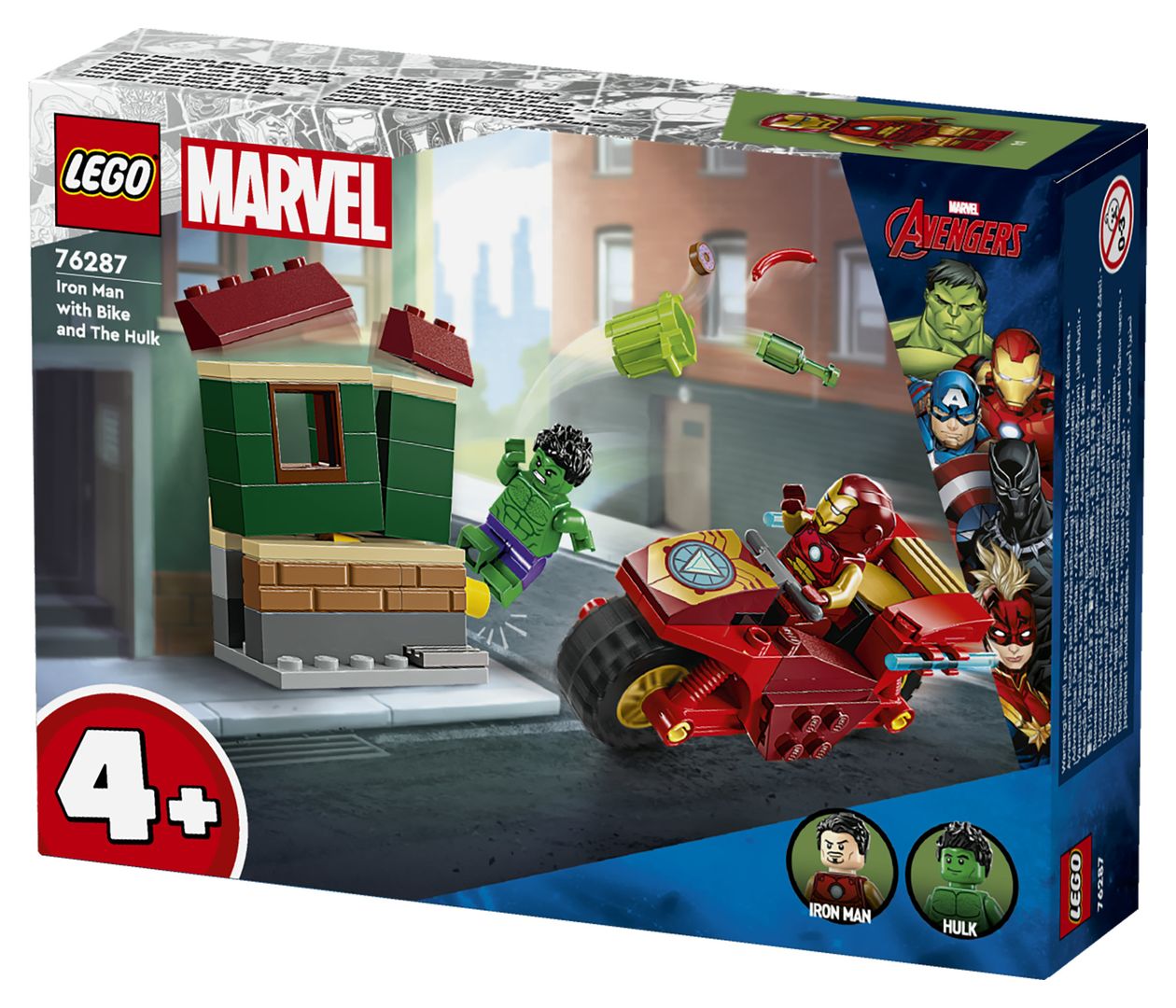 Marvel Iron Man mit Bike und der Hulk Bauset 68 Teile  (Mehrfarbig) 