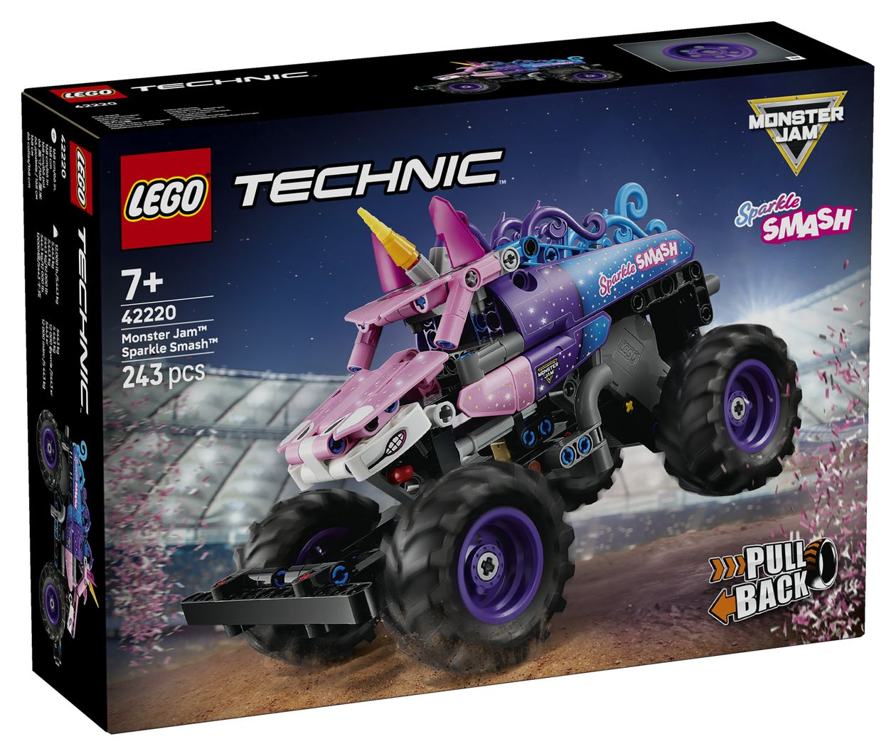 Monster JamTM Sparkle SmashTM mit Rückziehmotor 