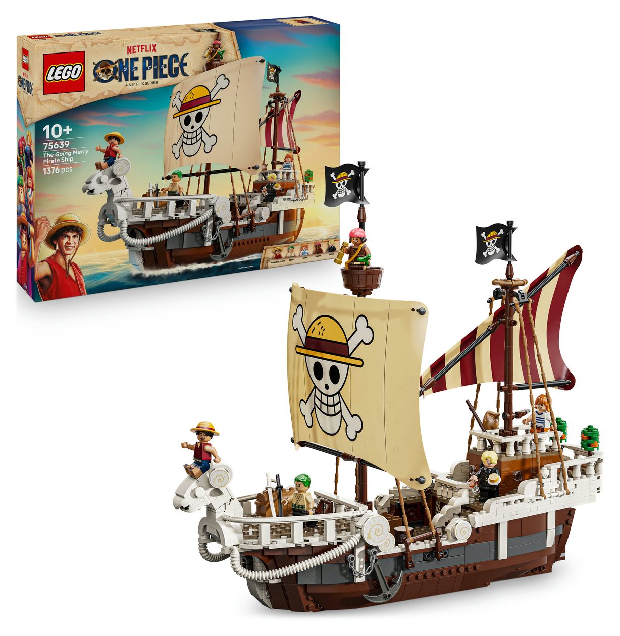 ONE PIECE Das Piratenschiff Flying Lamb Bauset 1376 Teile  (Mehrfarbig) 