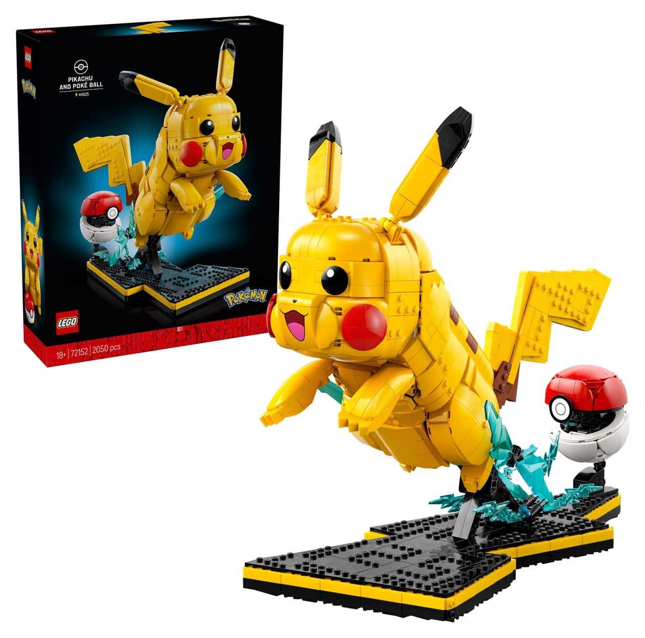 Pokemon Pikachu und Pokeball Bauset 2050 Teile  (Mehrfarbig) 