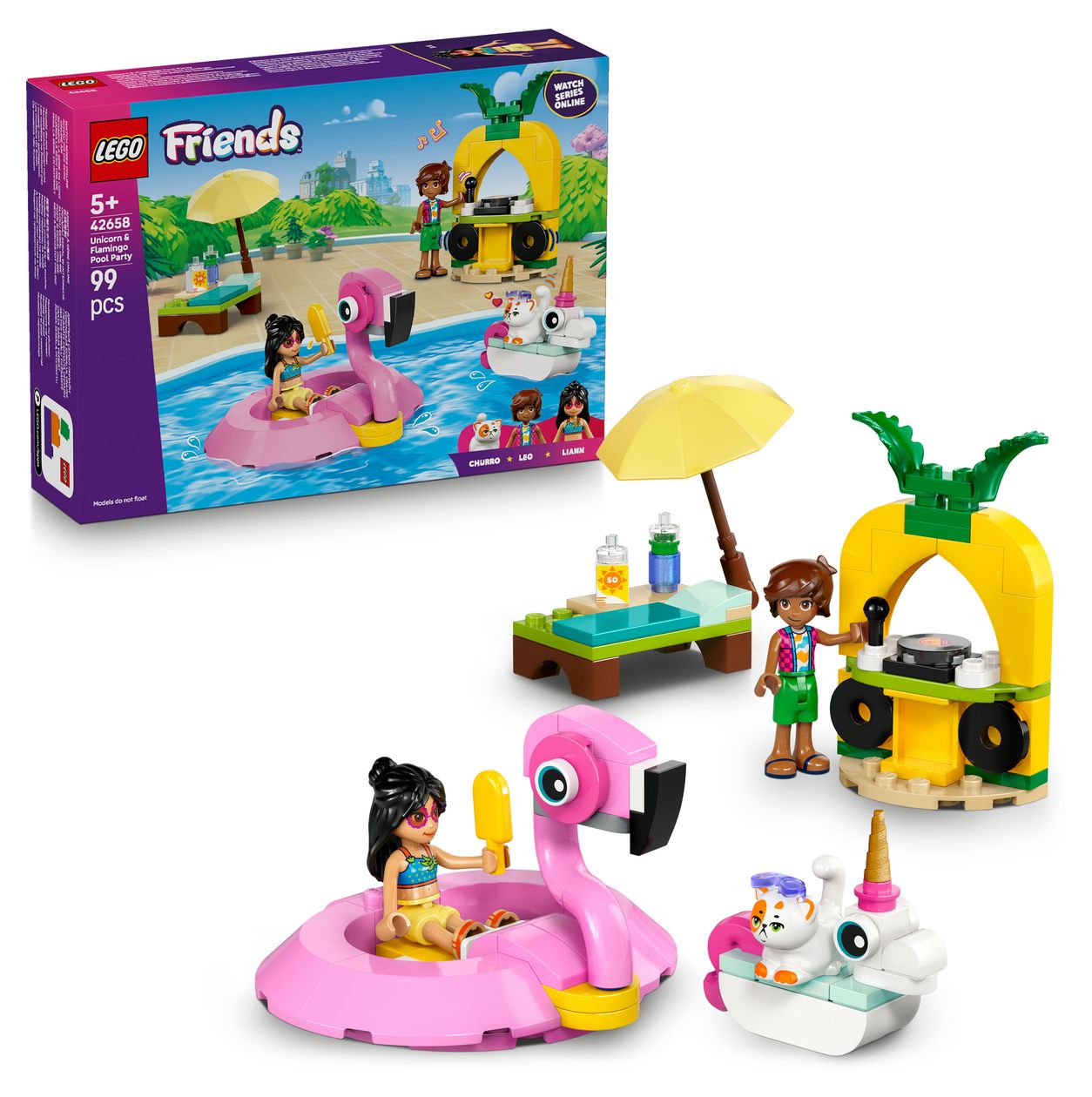 Poolparty mit Einhorn und Flamingo 