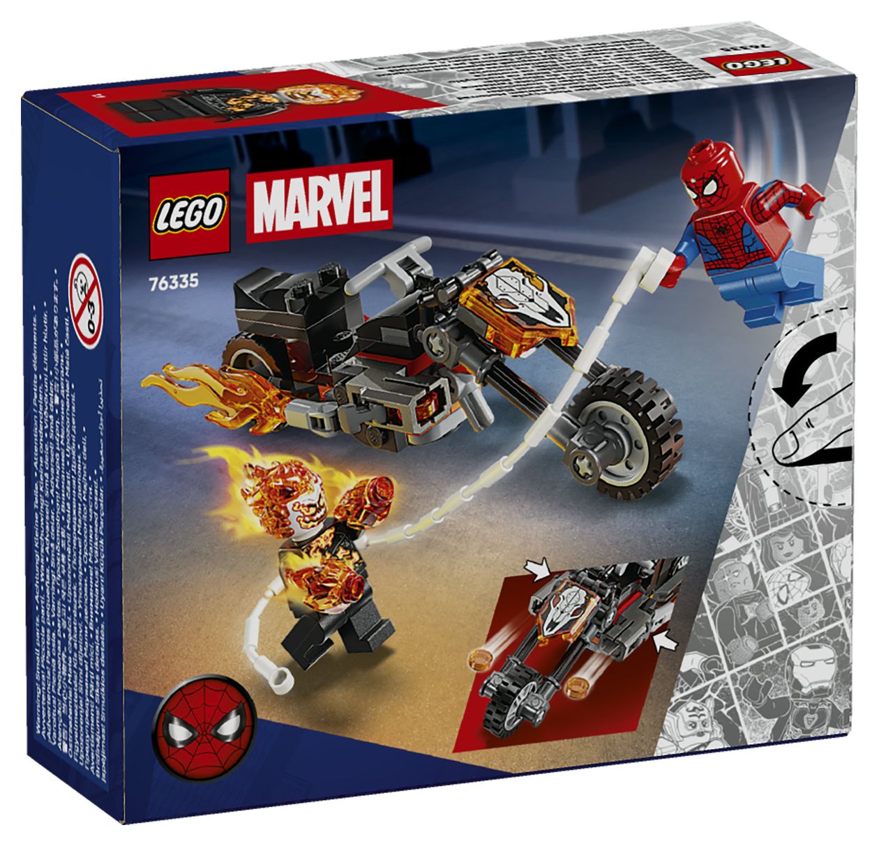 Spider-Man vs. Ghost Rider auf seinem Motorrad 