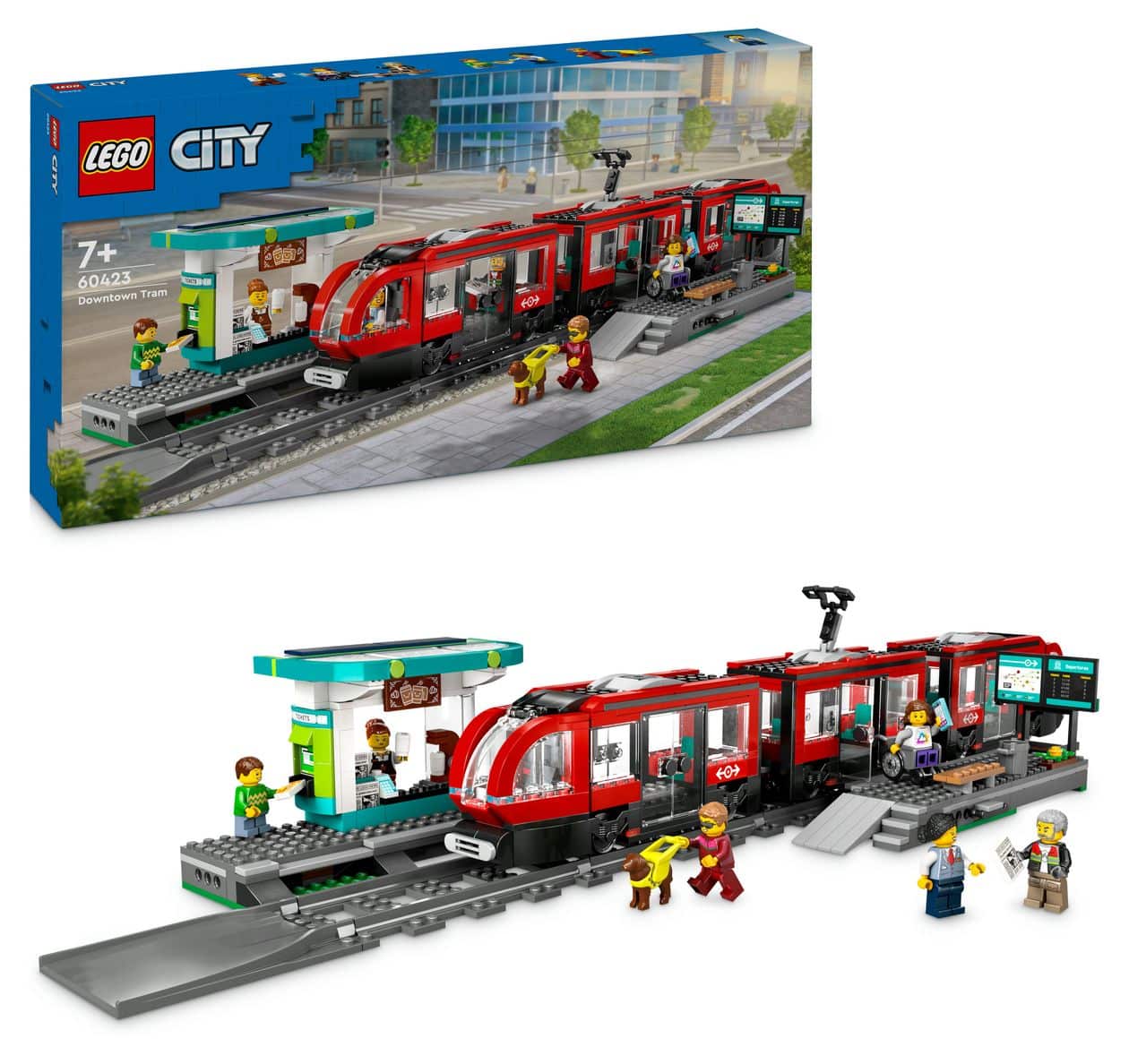 Straßenbahn mit Haltestelle 