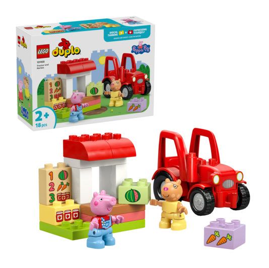 Traktor und Marktstand 