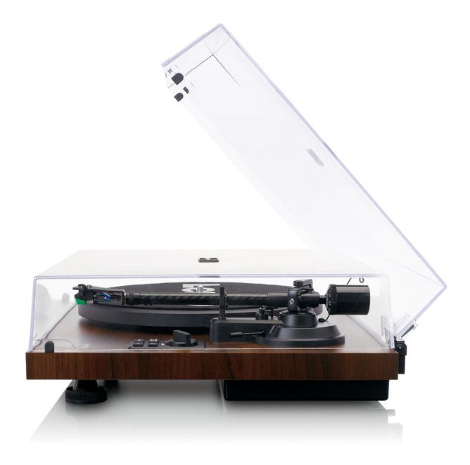 LS-600 Audio-Plattenspieler mit Riemenantrieb  (Schwarz, Holz) 