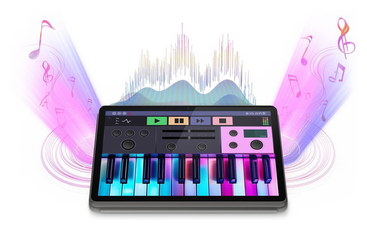 Tab inkl. Folio Case 64 GB Tablet 25,6 cm (10.1 Zoll) 1,8 GHz Android 8 MP (Luna Grey) 