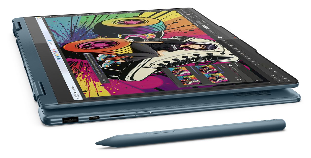 Yoga 7 4AKP10 Copilot+ WUXGA Notebook 35,6 cm (14 Zoll) 1920 x 1200 Pixel 16 GB Ram 512 GB SSD Windows 11 Home AMD Ryzen 5 max. 4,8 GHz intern  (Türkis) 