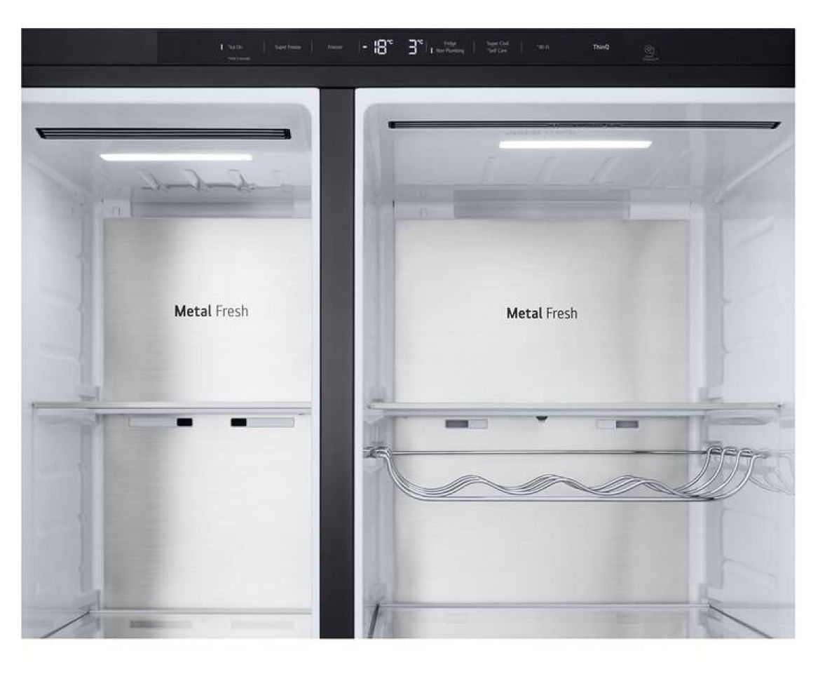 GSLE91EVAC Side-by-Side Kühl-/ Gefrierkombination 407 l / 221 l 224 kWh NoFrost 1790 mm x 913 mm  (Schwarz) 