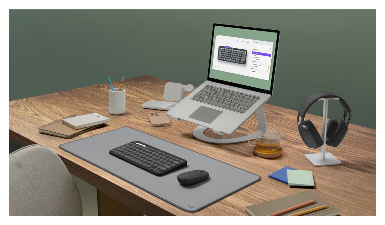Pebble 2 Combo Universal Tastatur RF Wireless + Bluetooth  (Graphit) 