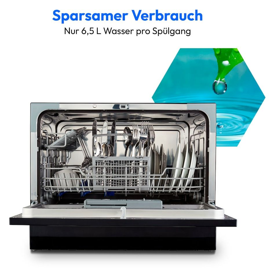 Life DWT60 MD37496 60 cm Geschirrspüler unterbaufähig Leise 6 Maßgedecke aquaStop Funktion 