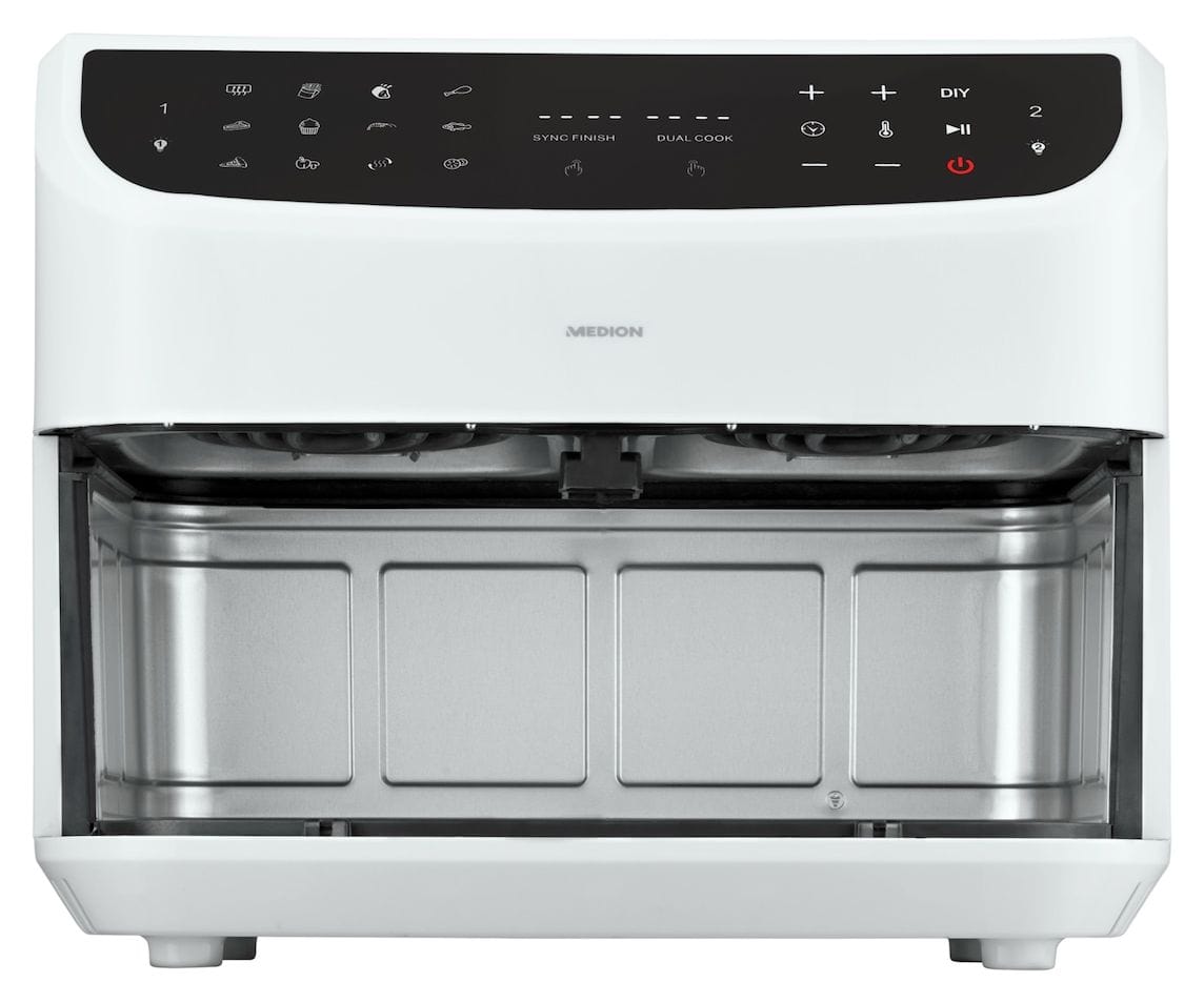 Life P20 XXL MD11760 Doppel Heißluftfritteuse 8,7 l 2600 W  (Weiß) 