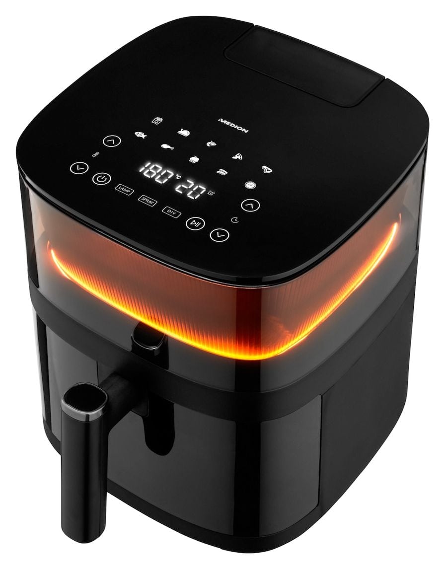 Life X10 XL MD11780 Heißluftfritteuse 5 l 1500 W  (Schwarz) 