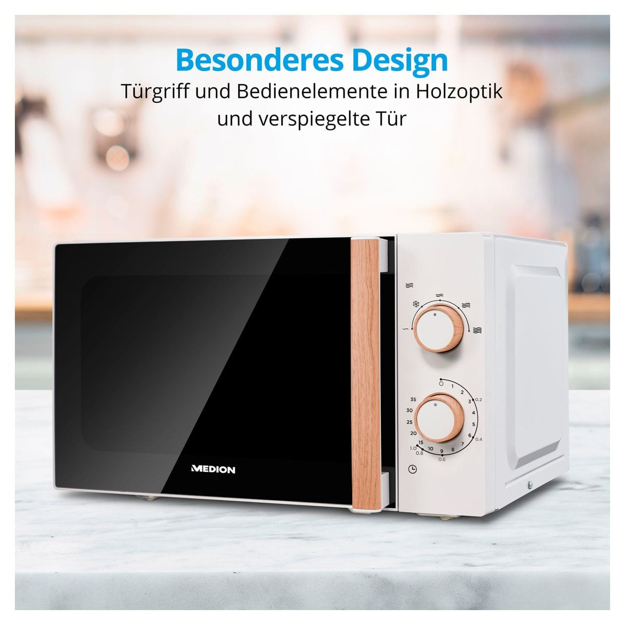 MD10596 Freistehende Mikrowelle 700 W Größe: klein 5 Stufen  (Weiß) 