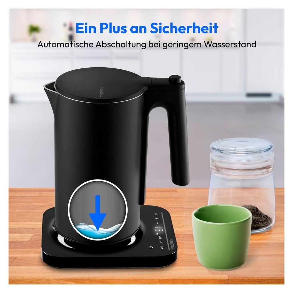 MD12106 1,5 l Wasserkocher 2200 W  (Schwarz) 