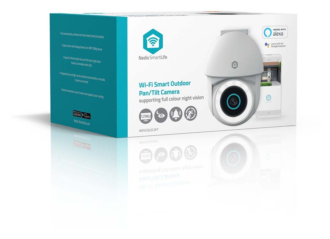 SmartLife WIFICO22CWT 1920 x 1080 Pixel IP-Sicherheitskamera IP65 Außen Nachtsicht  (Weiß) 