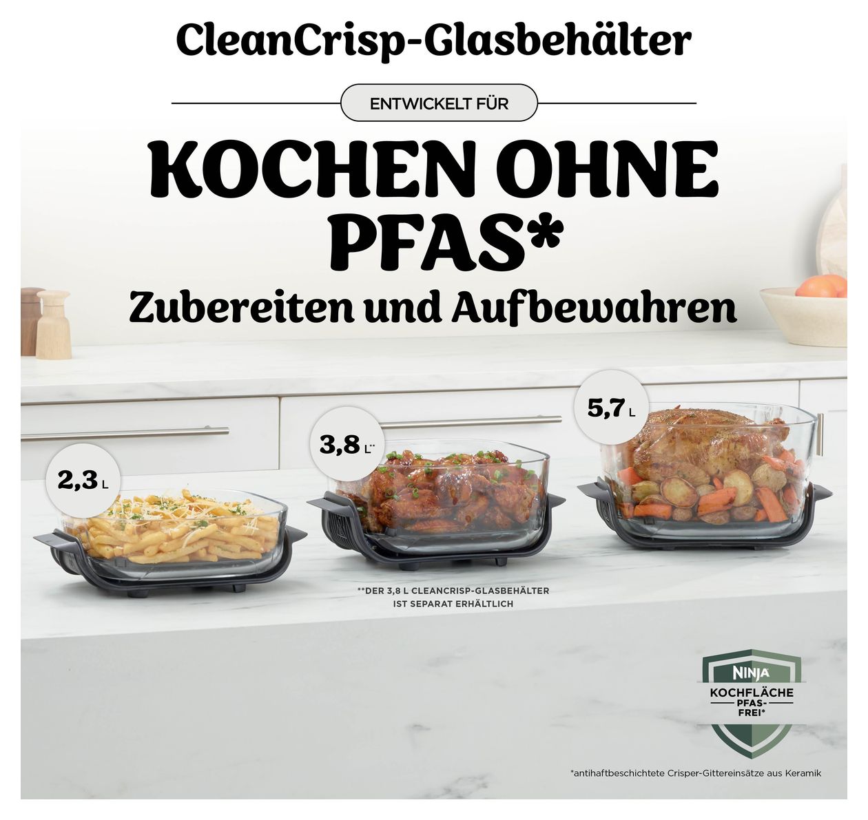 AS090EUWH Crispi Pro 5-in-1 Heißluftfritteuse 5,7 l 2000 W  (Weiß) 
