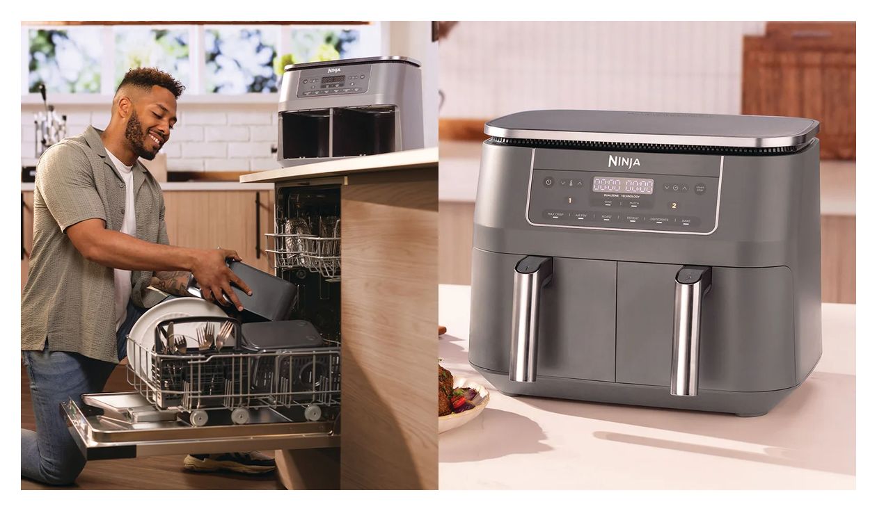 DZ300EU Doppel Heißluftfritteuse 7,6 l 2470 W  (Grau) 