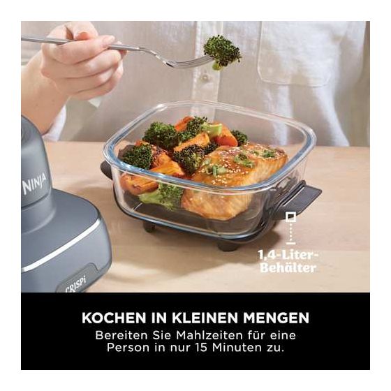 FN101EU Crispi Heißluftfritteuse 3,8 l 1700 W (Blau, Grau, Transparent) 